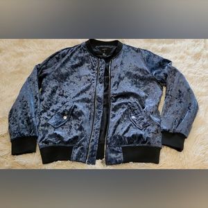 Forever 21 crushed velvet bomber jacket